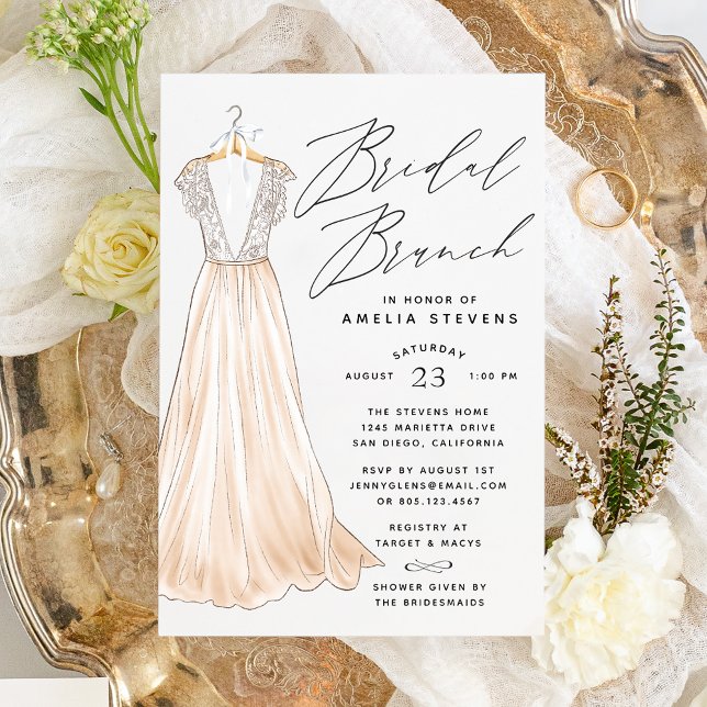 Elegant Gown Bridal Brunch Invitation (Creator Uploaded)