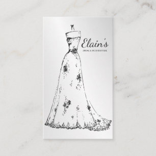 Elegant Gown Bridal Dress Boutique Wedding Planner Business Card
