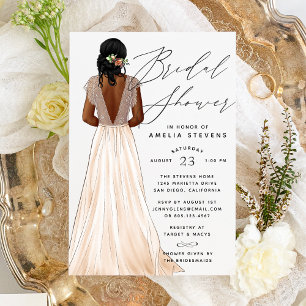 Elegant Gown Bridal Shower Invitation