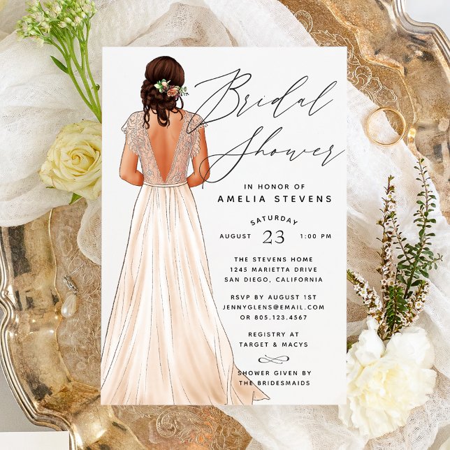 Elegant Gown Bridal Shower Invitation (Creator Uploaded)