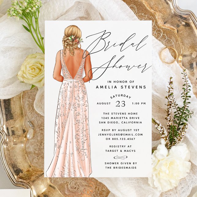 Elegant Gown Bridal Shower Invitation (Creator Uploaded)