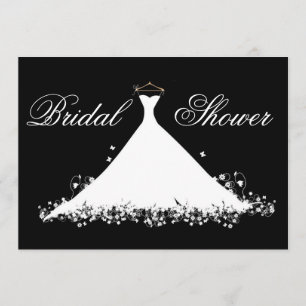 Elegant Gown Silhouette Bridal Shower Invitation