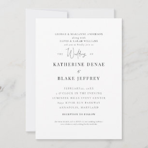 Elegant Grace Both Parents Wedding II Invitation