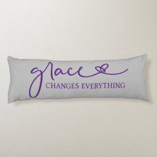 Elegant Grace Changes Everything Quote Purple Grey Body Cushion