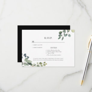 Elegant Grace Eucalyptus Wedding RSVP Card