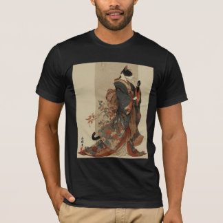 "Elegant Grace" Japanese Cat in Kimono Art T-Shirt