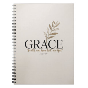 Elegant "Grace" Word Art Journal - Gold Foil Detai