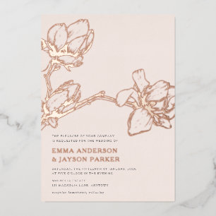 Elegant Graceful Magnolia Wedding Blush Rose Gold