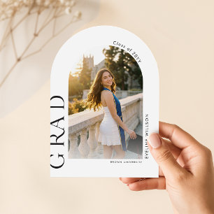 Elegant Grad Arch Photo Collage Graduation Invitation