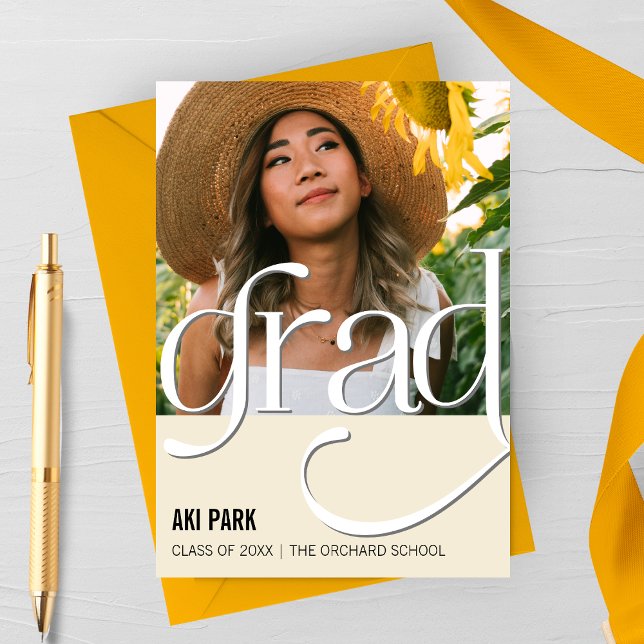 Elegant Grad, Photo Graduation Announcement (Creator Uploaded)