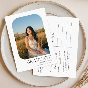 Elegant Grad Photo Graduation Announcement Postcard