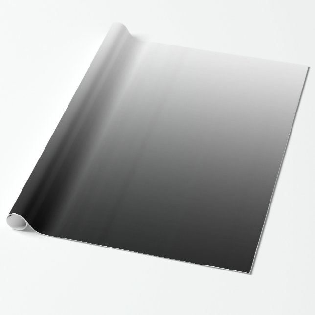 Elegant Gradient Black to White Wrapping Paper (Unrolled)