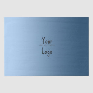 Elegant Gradient Blue with Custom Logo Tissue Paper