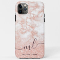 Elegant gradient copper rose gold glitter marble