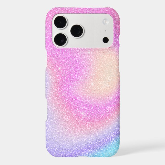 Elegant Gradient Glitter Swirl Holographic  (Back)