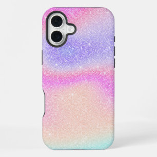 Elegant Gradient Glitter Swirl Holographic  iPhone 16 Plus Case