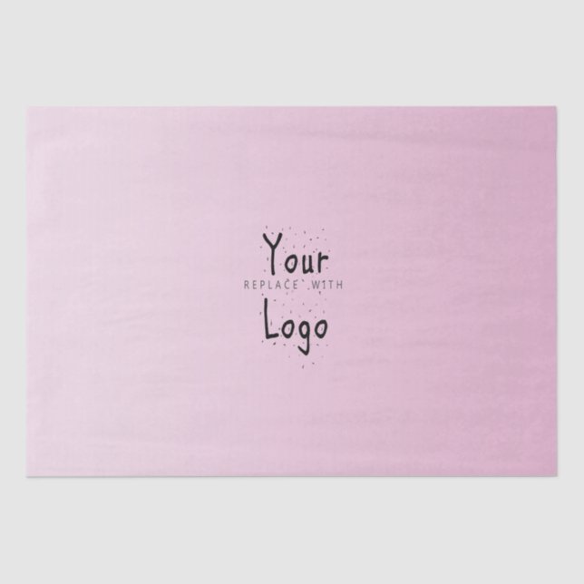 Elegant Gradient Pale Pink with Custom Logo Tissue Paper (Front)