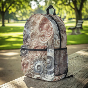 Elegant Gradient Pastel Lace Pattern Medium Gift B Printed Backpack