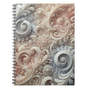Elegant Gradient Pastel Lace Pattern Notebook