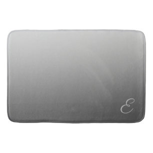 Elegant Gradient Silver with Custom Monogram Bath Mat