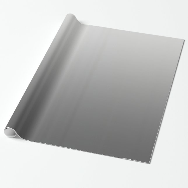 Elegant Gradient Silver Wrapping Paper (Unrolled)
