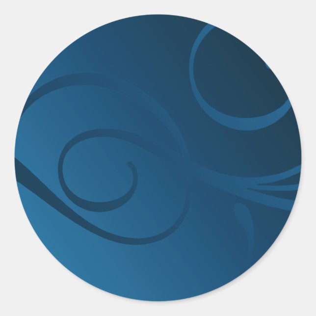 Elegant Gradient Swirls Classic Round Sticker (Front)
