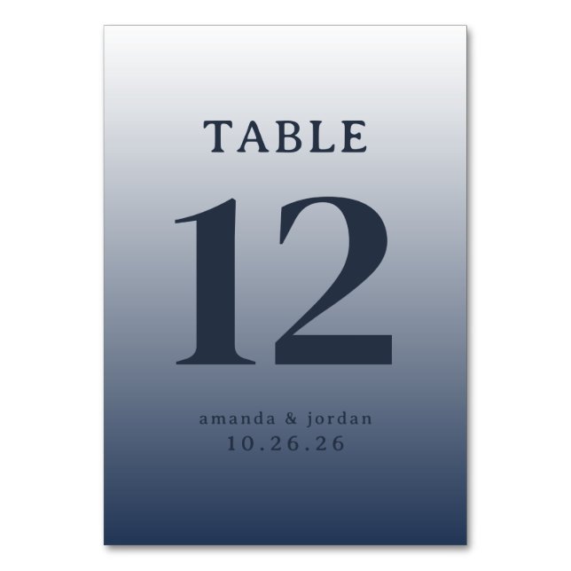 Elegant Gradient Table Number (Front)