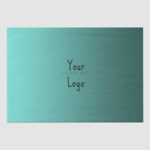 Elegant Gradient Teal Green with Custom Logo Tissue Paper