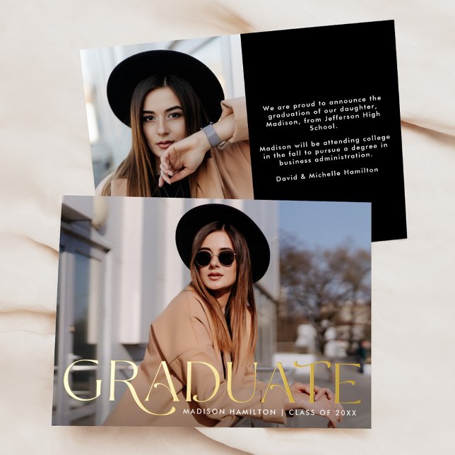 Elegant Graduate Foil Graduation Announcement (Creator Uploaded)