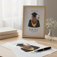 Elegant Graduate Illustration Name Degree Year