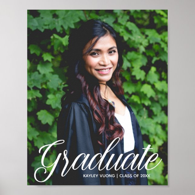 Elegant Graduate Photo 2025 Graduation Party Poster (Front)