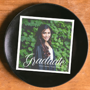 Elegant Graduate Photo 2026 Graduation Party Napkin