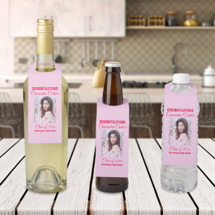 Elegant Graduate Photo Bottle Tag