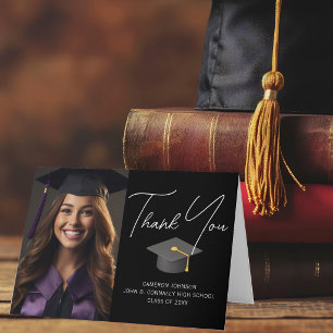 Elegant Graduate Photo Custom 2026 Graduation Thank You Card