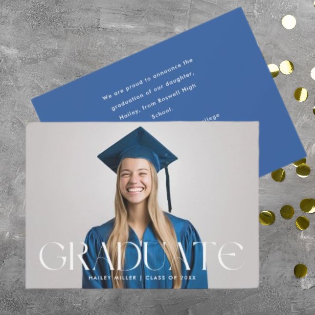 Elegant Graduate Photo Graduation Announcement (Creator Uploaded)