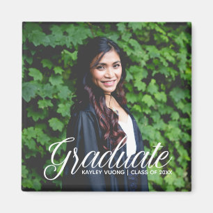Elegant Graduate Photo Graduation Announcement Magnet