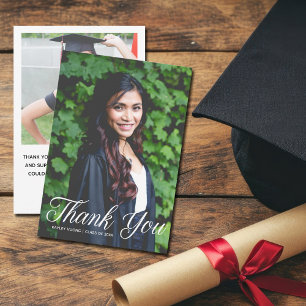 Elegant Graduate Photo Graduation Thank You Card