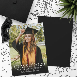 Elegant Graduate Simple Photo Graduation Announcement