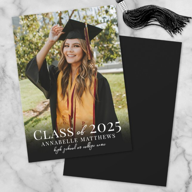 Elegant Graduate Simple Photo Graduation Announcement (Elegant Graduate Simple Photo Graduation Announcement)