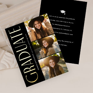 Elegant Graduate Typography 3 Photo Graduation