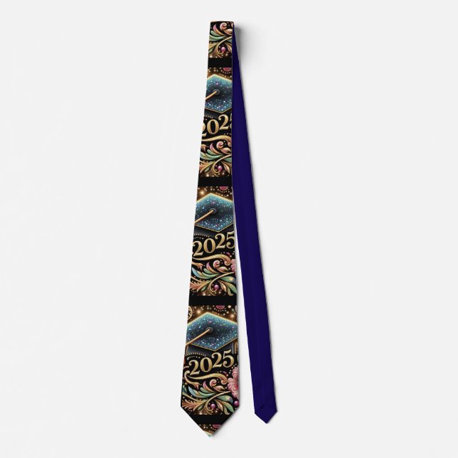 Elegant Graduation 2025 Design 2 Tie (Front)