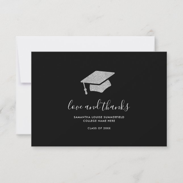 Elegant Graduation 2025 Photo Grad Thank You Card (Front)
