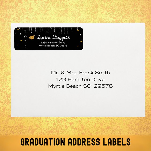 Elegant Graduation Address Year Glitter Return   (Creator Uploaded)