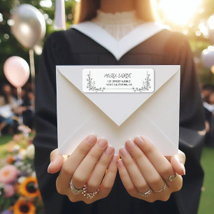 Elegant Graduation Black and white Floral Border