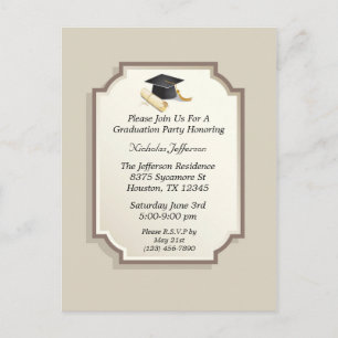 Elegant Graduation Cap Scroll Invitation