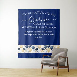 Elegant Graduation Celebration Design Tapestry