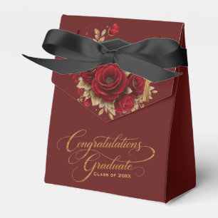 Elegant Graduation Celebration • Gold Script Favour Box