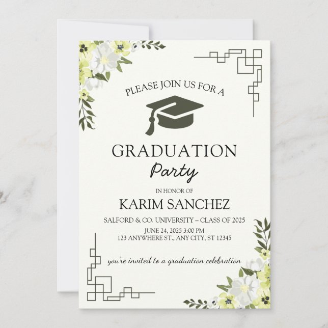 Elegant Graduation Celebration Invitation 2025 (Front)