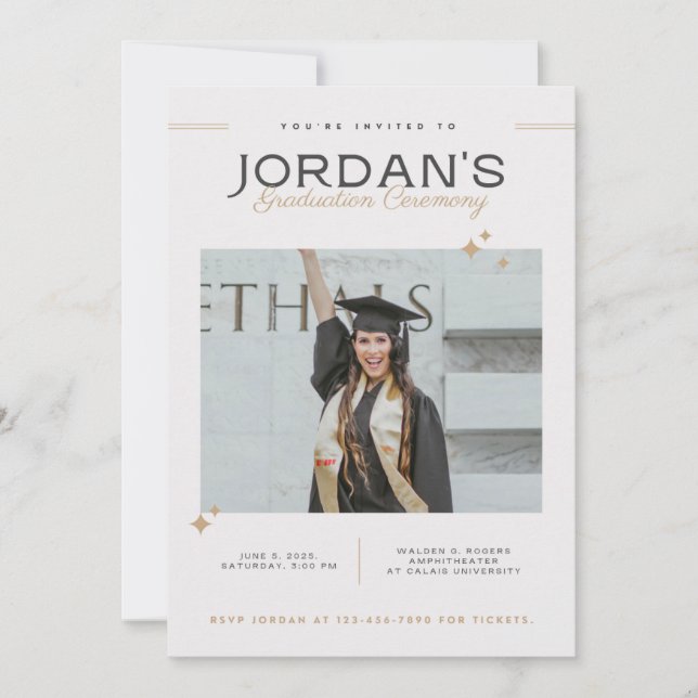 Elegant Graduation Ceremony Invitation   (Front)