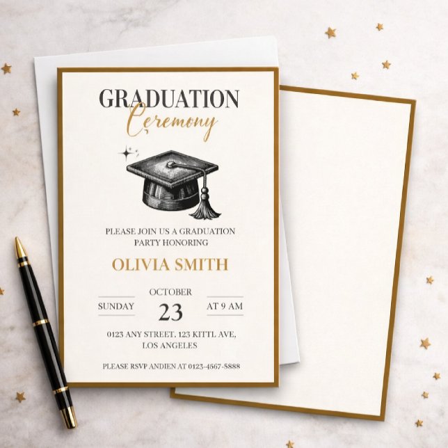 Elegant Graduation Ceremony Invitation (Creator Uploaded)